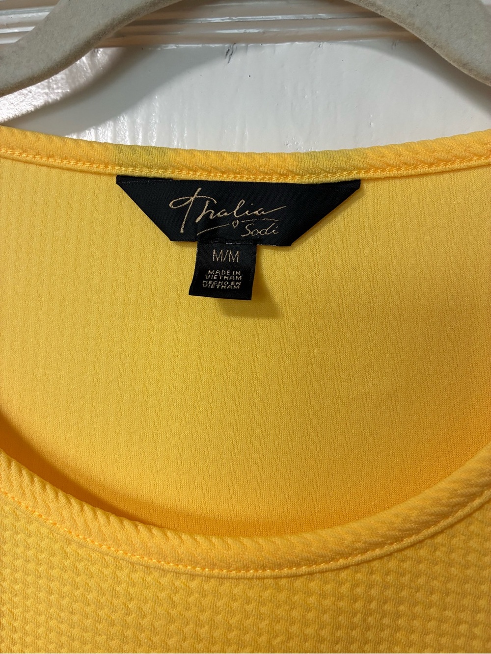 Thalia Sodi Bright Yellow Sleeveless Peplum Top - Picture 5 of 5